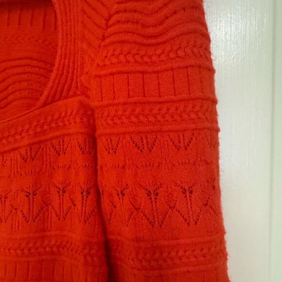 Urban Outfitters ‘Siouxsie’ Square Neck Knit Sweater in Tomato Size L - Picture 9 of 10